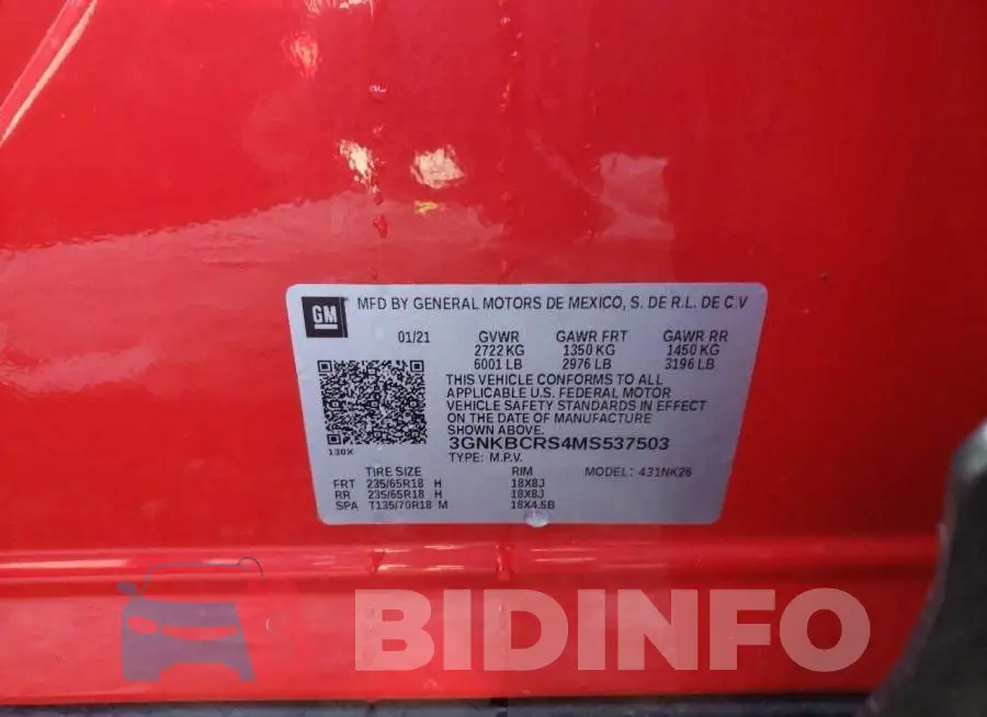 3GNKBCRS4MS537503 Photo# 10