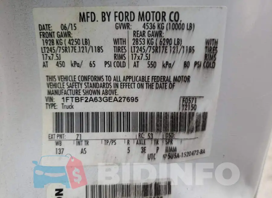 1FTBF2A63GEA27695 Photo# 10
