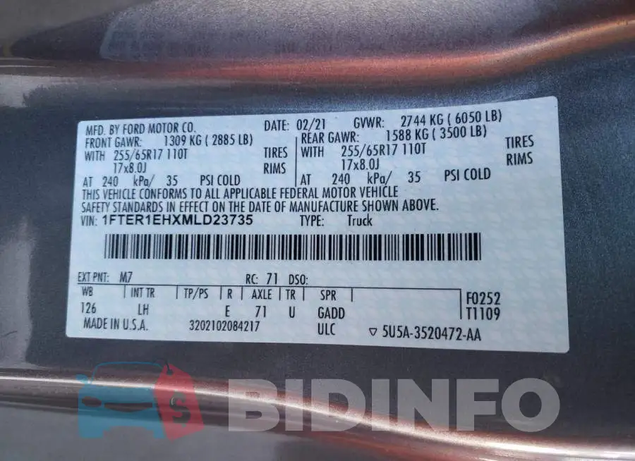 1FTER1EHXMLD23735 Photo# 10
