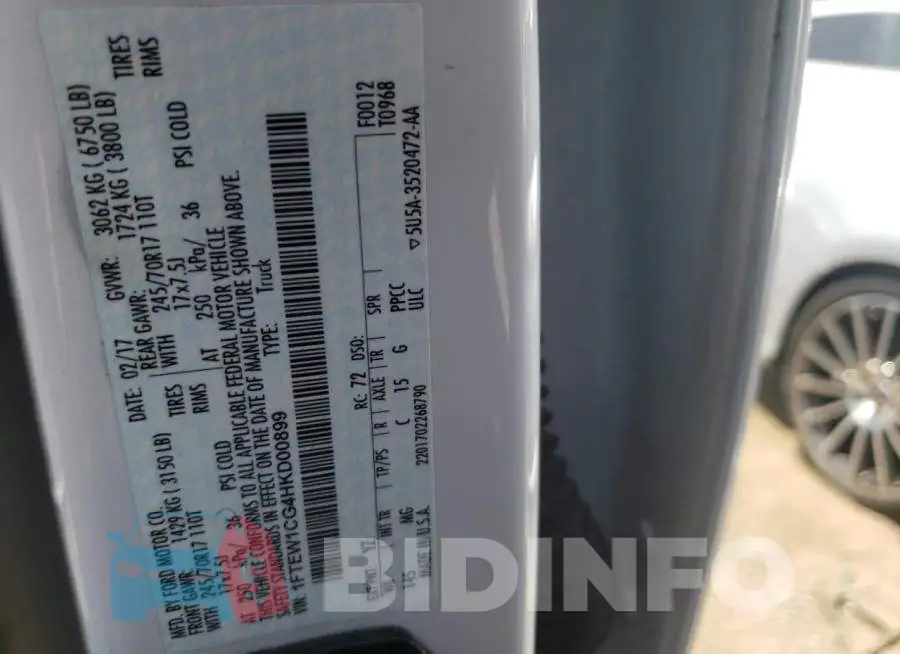 1FTEW1CG4HKD00899 Photo# 10