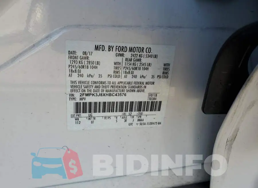 2FMPK3J8XHBC43576 Photo# 10
