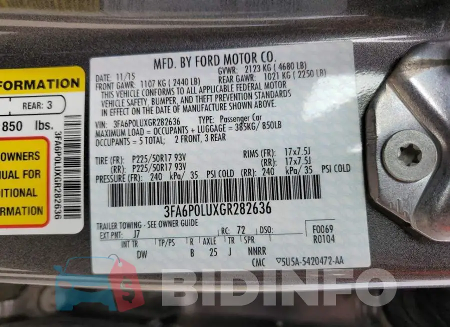 3FA6P0LUXGR282636 Photo# 10