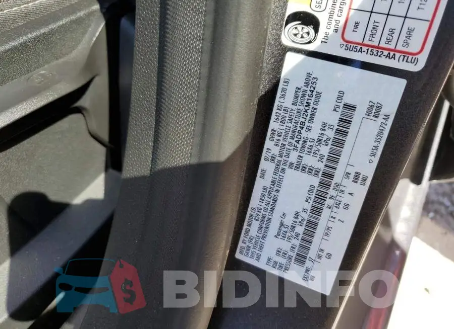 3FADP4BJ2KM164253 Photo# 10