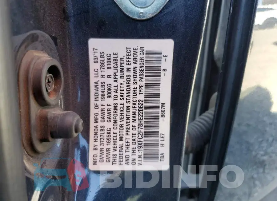 19XFC2F78HE220622 Photo# 10