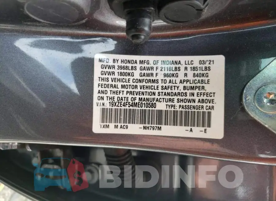 19XZE4F54ME010580 Photo# 10