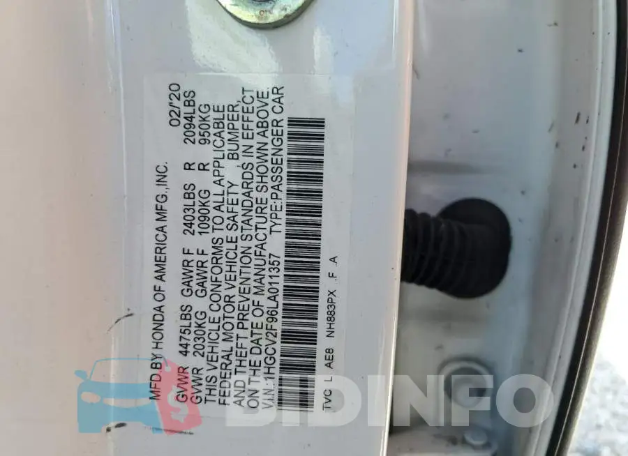 1HGCV2F96LA011357 Photo# 10