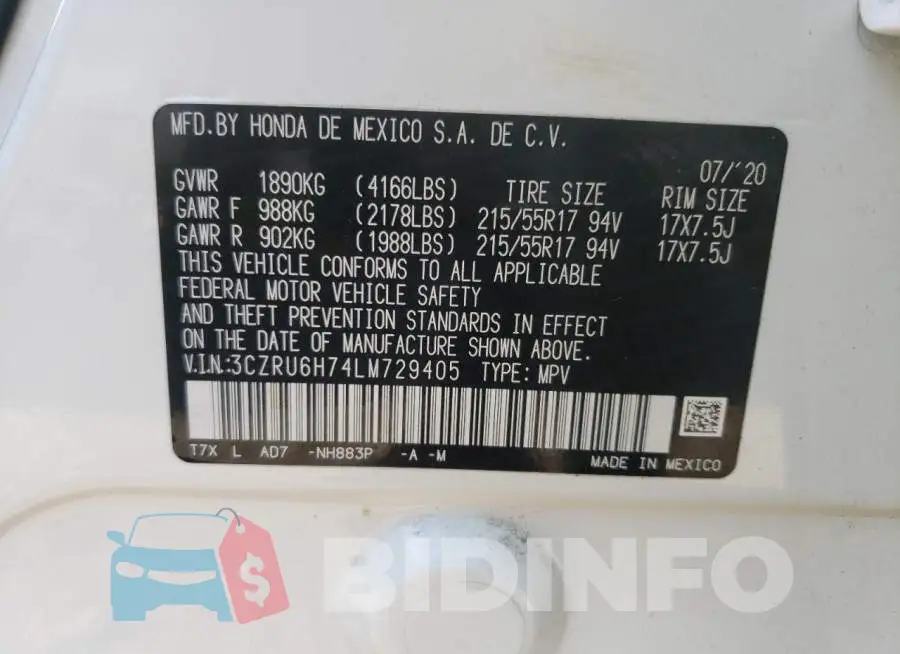 3CZRU6H74LM729405 Photo# 10