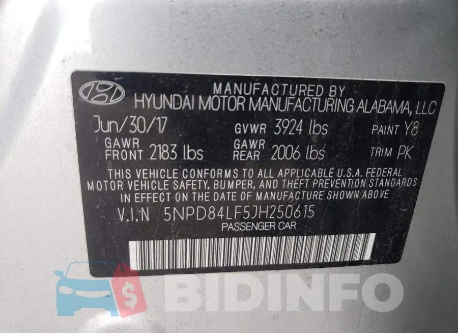 5NPD84LF5JH250615 Photo# 10