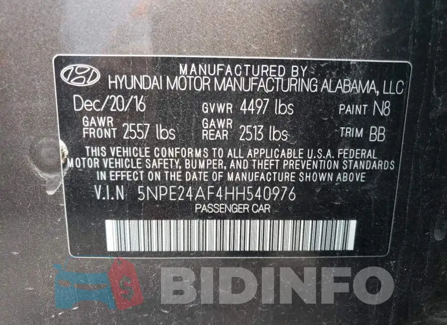 5NPE24AF4HH540976 Photo# 10