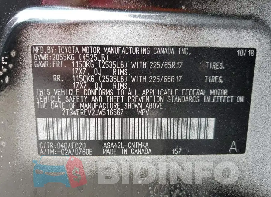 2T3WFREV2JW516567 Photo# 10