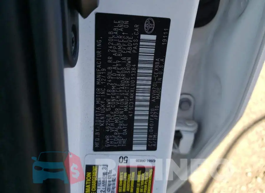 4T1C31AKXLU011364 Photo# 10