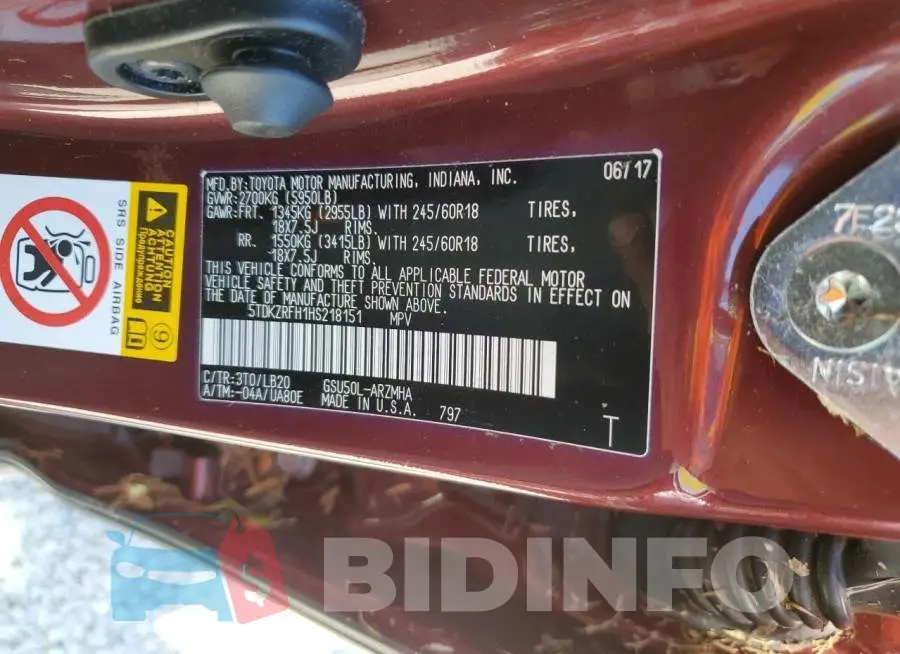 5TDKZRFH1HS218151 Photo# 10
