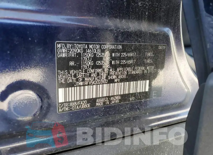 JTMW1RFV5KD023932 Photo# 10