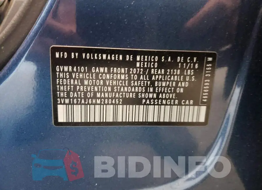 3VW167AJ6HM280452 Photo# 10