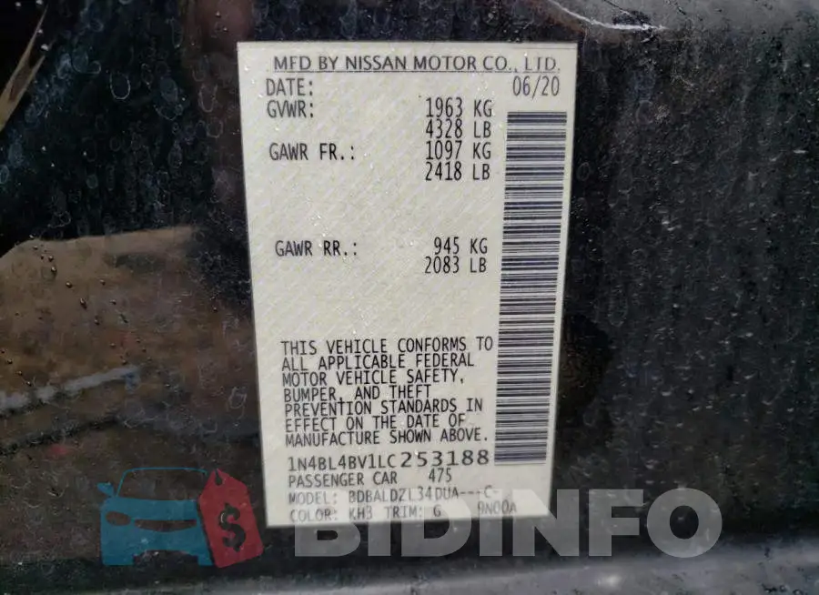 1N4BL4BV1LC253188 Photo# 12
