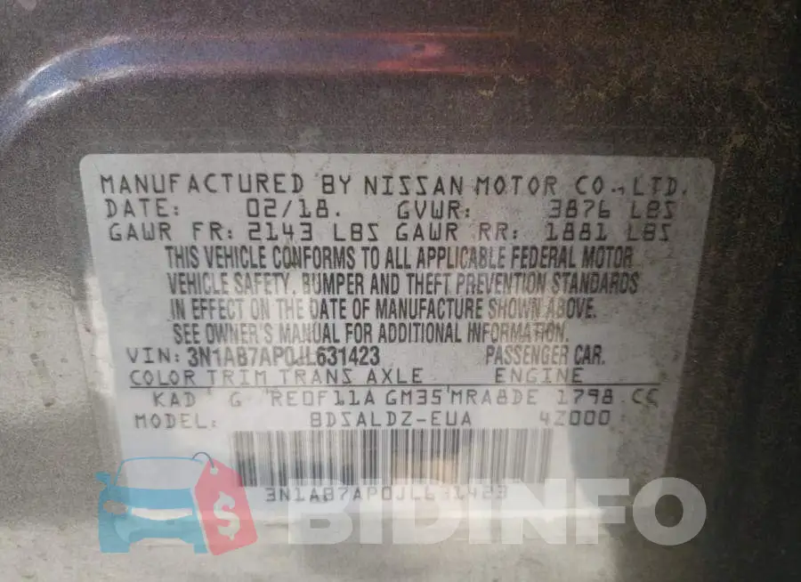 3N1AB7AP0JL631423 Photo# 10