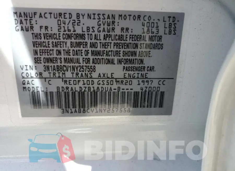 3N1AB8CV1NY257558 Photo# 10