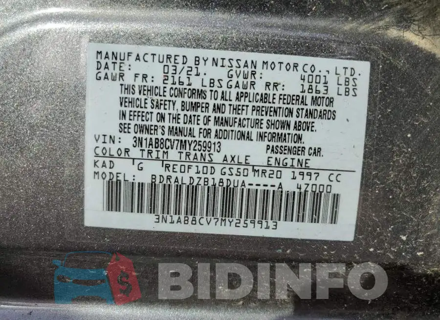 3N1AB8CV7MY259913 Photo# 10