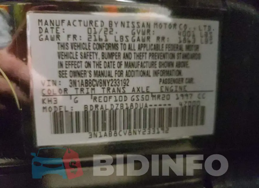3N1AB8CV8NY233192 Photo# 10