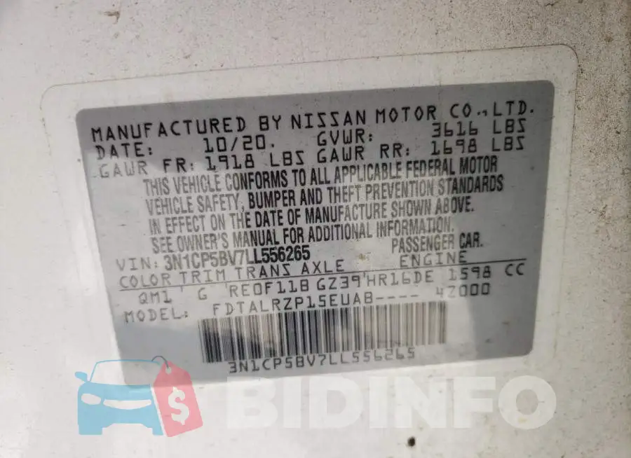 3N1CP5BV7LL556265 Photo# 10