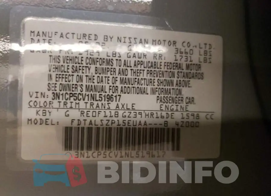 3N1CP5CV1NL519617 Photo# 10
