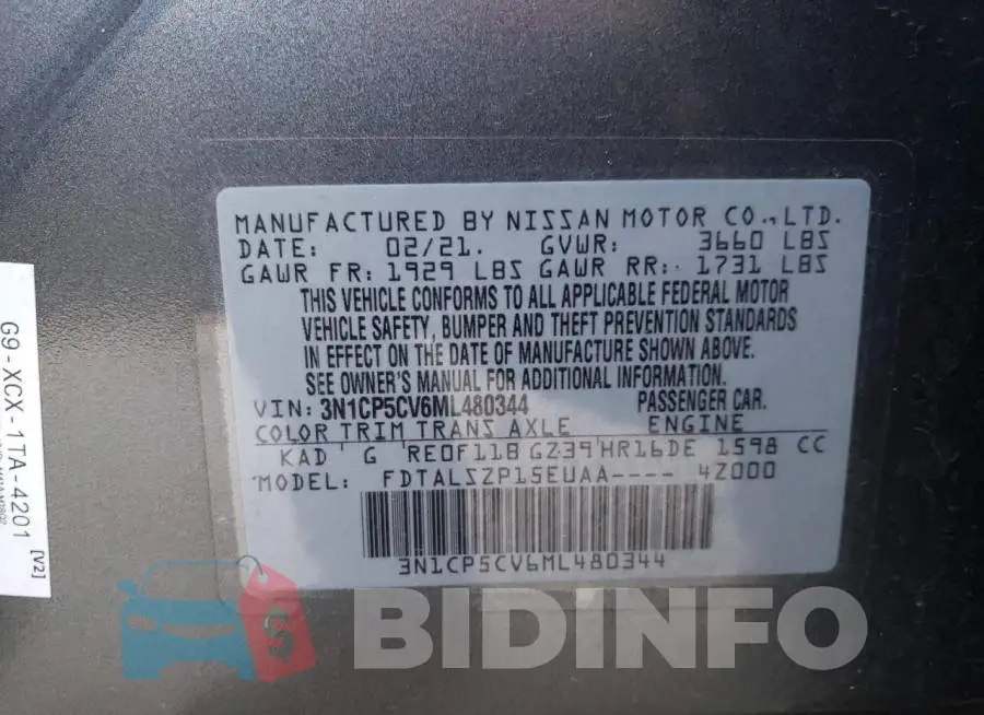 3N1CP5CV6ML480344 Photo# 10