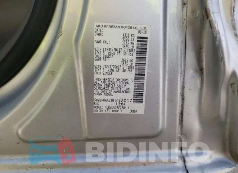 5BZBF0AA8JN852017 Photo# 10