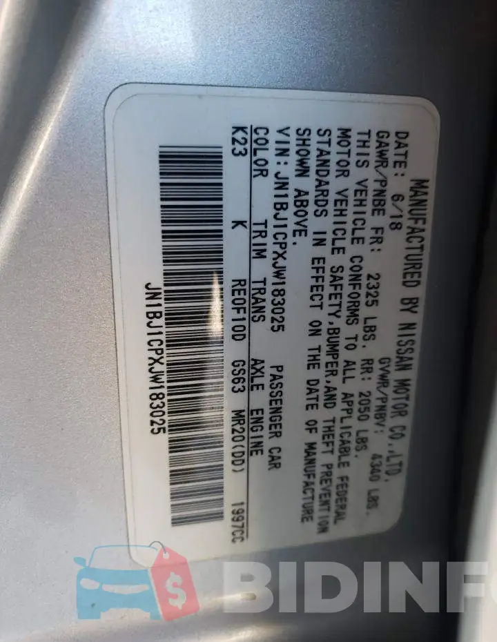 JN1BJ1CPXJW183025 Photo# 10