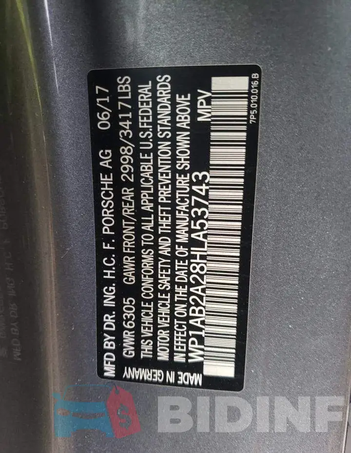 WP1AB2A28HLA53743 Photo# 10