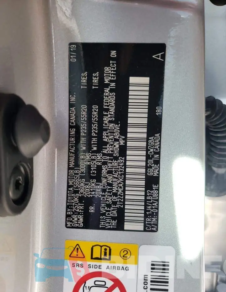2T2ZZMCA7KC132492 Photo# 10