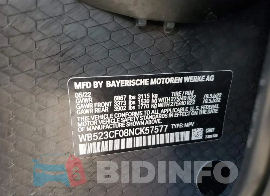 WB523CF08NCK57577 Photo# 10