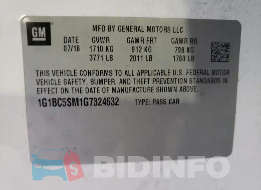 1G1BC5SM1G7324632 Photo# 10