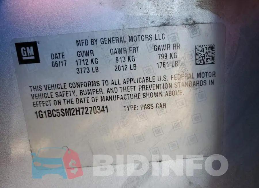 1G1BC5SM2H7270341 Photo# 10