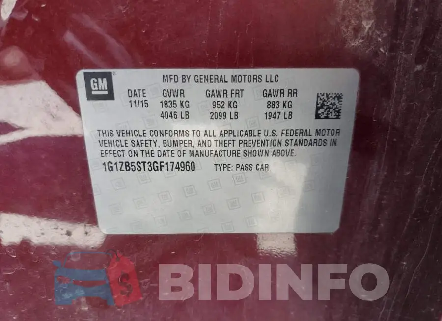 1G1ZB5ST3GF174960 Photo# 10