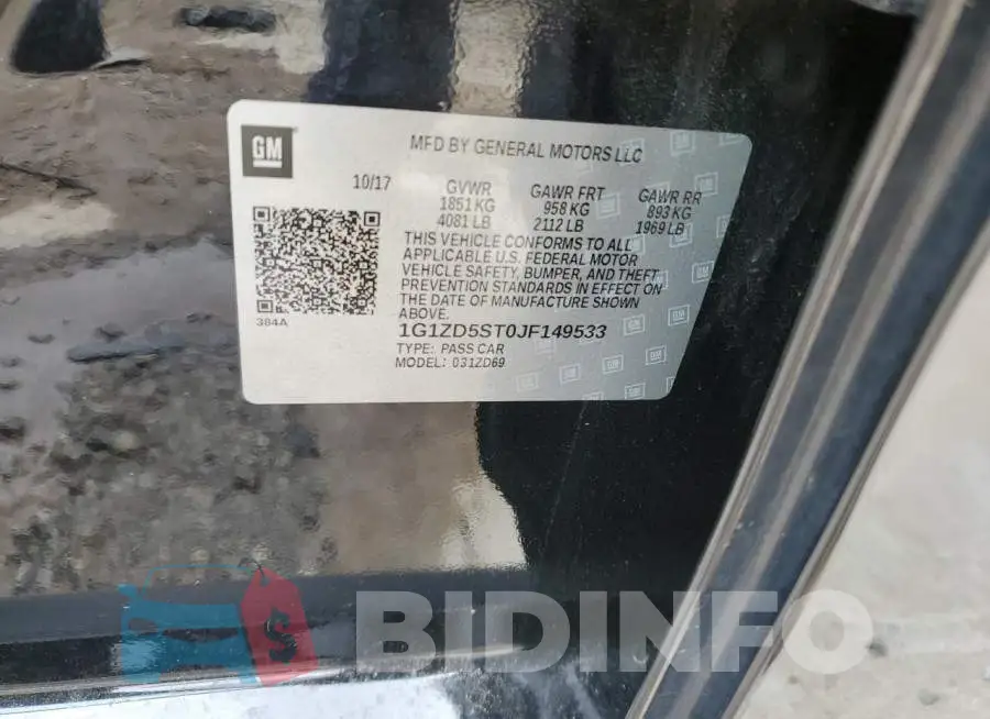 1G1ZD5ST0JF149533 Photo# 10