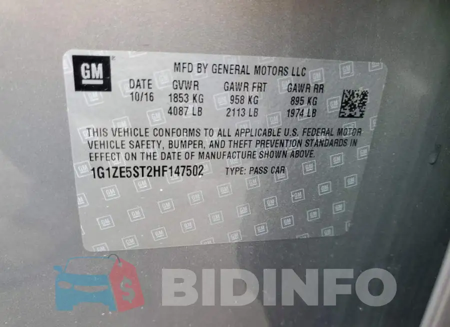 1G1ZE5ST2HF147502 Photo# 10