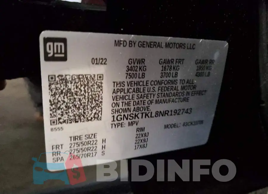 1GNSKTKL8NR192743 Photo# 10