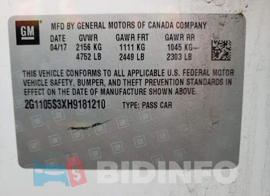2G1105S3XH9181210 Photo# 10