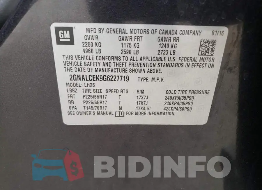 2GNALCEK9G6227719 Photo# 10