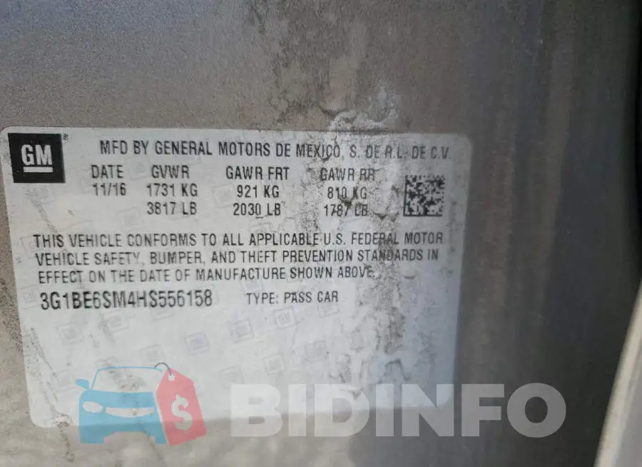 3G1BE6SM4HS556158 Photo# 10