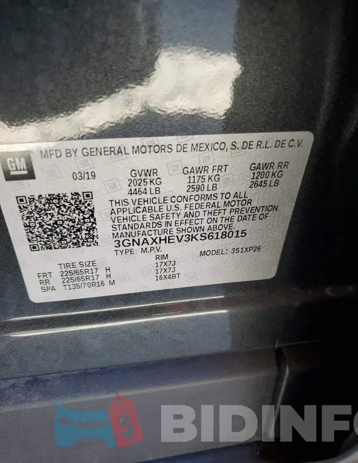 3GNAXHEV3KS618015 Photo# 10