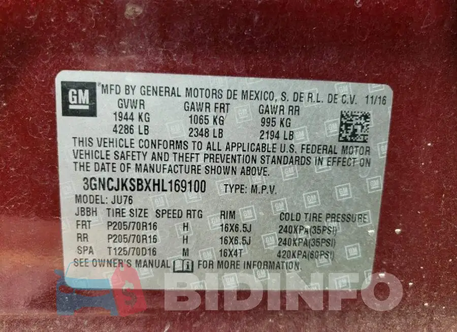 3GNCJKSBXHL169100 Photo# 10