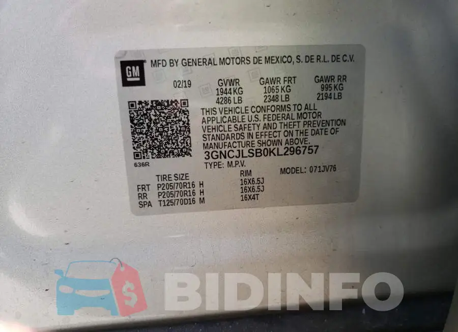 3GNCJLSB0KL296757 Photo# 10