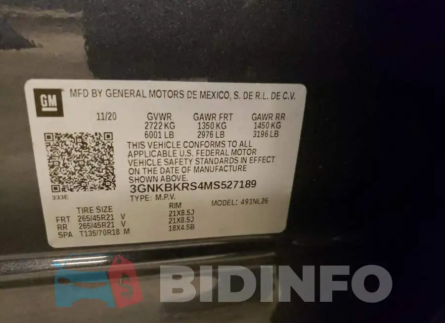 3GNKBKRS4MS527189 Photo# 10