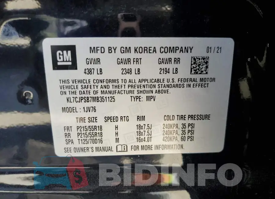 KL7CJPSB7MB351125 Photo# 10