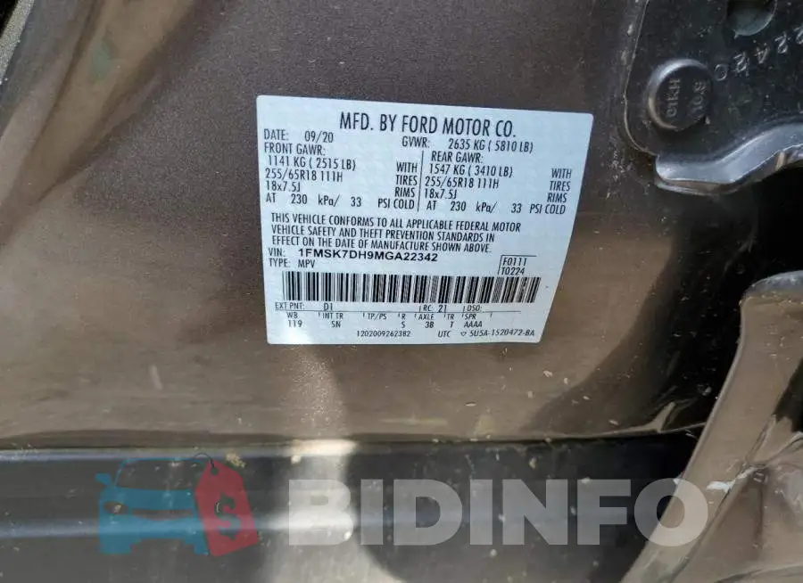 1FMSK7DH9MGA22342 Photo# 10