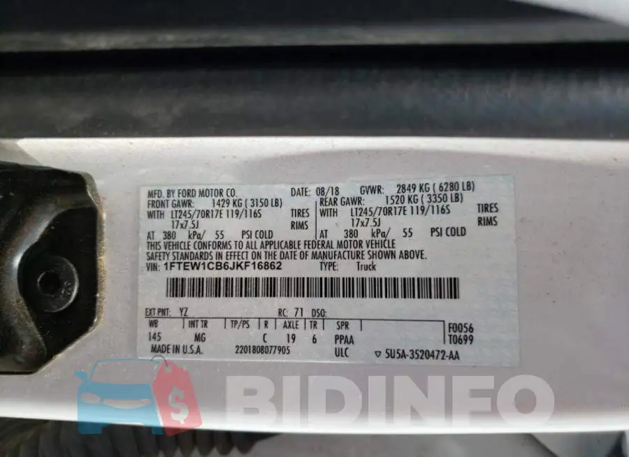 1FTEW1CB6JKF16862 Photo# 10