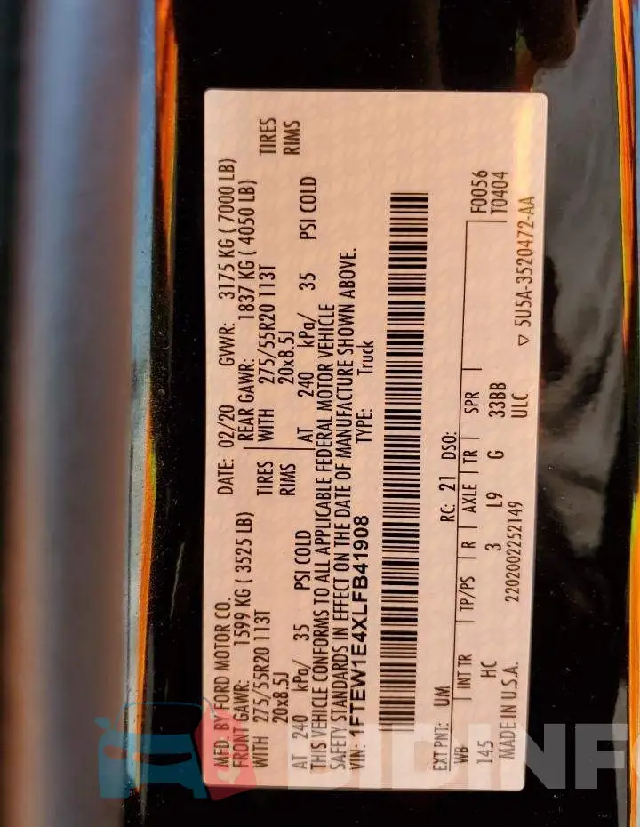 1FTEW1E4XLFB41908 Photo# 10