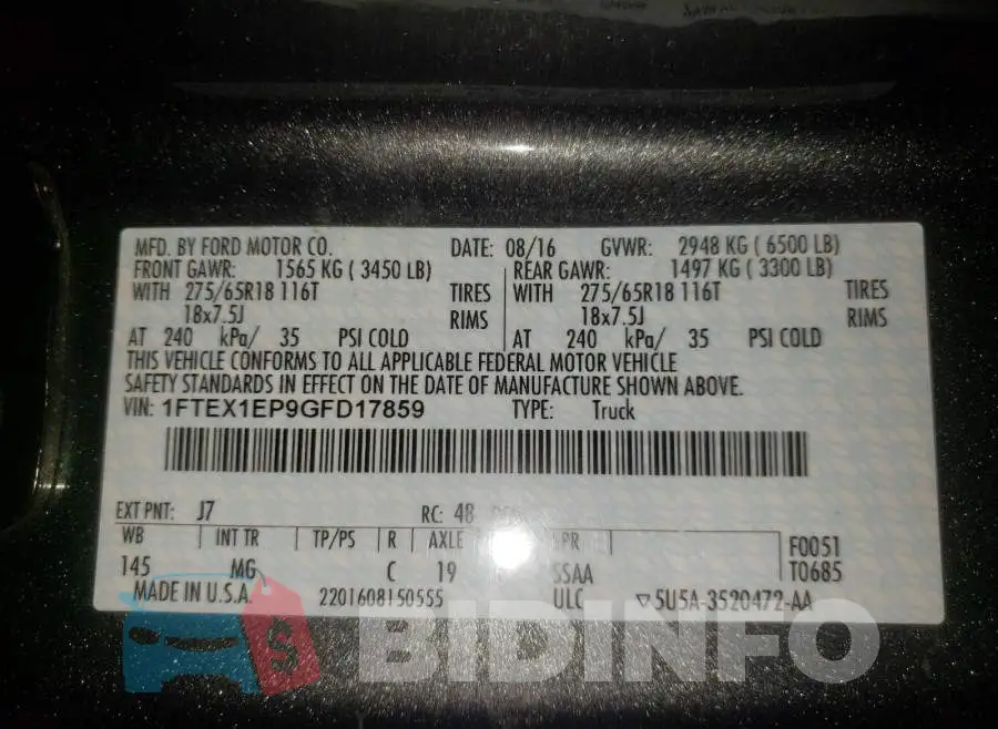 1FTEX1EP9GFD17859 Photo# 10