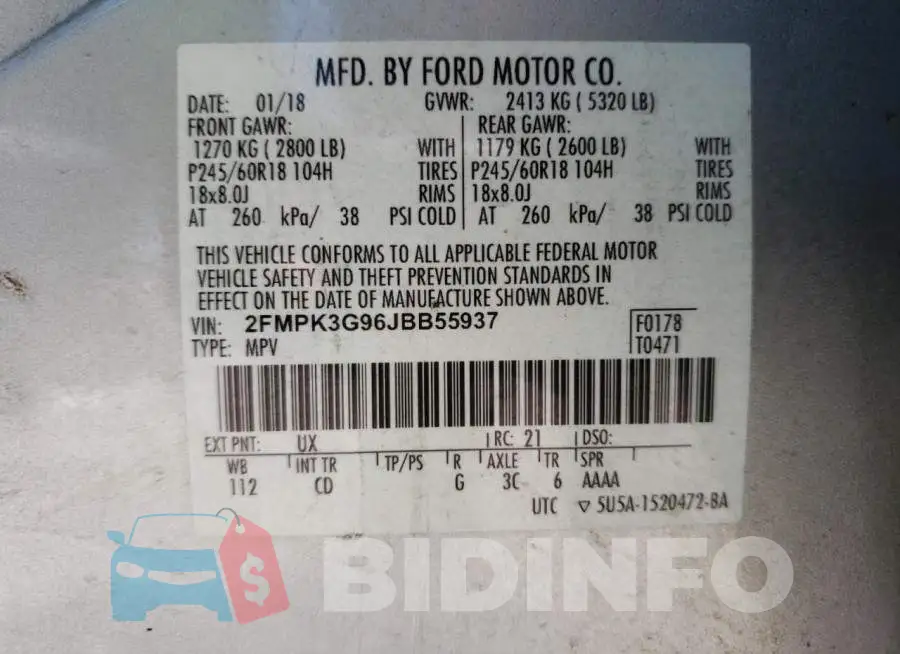 2FMPK3G96JBB55937 Photo# 10